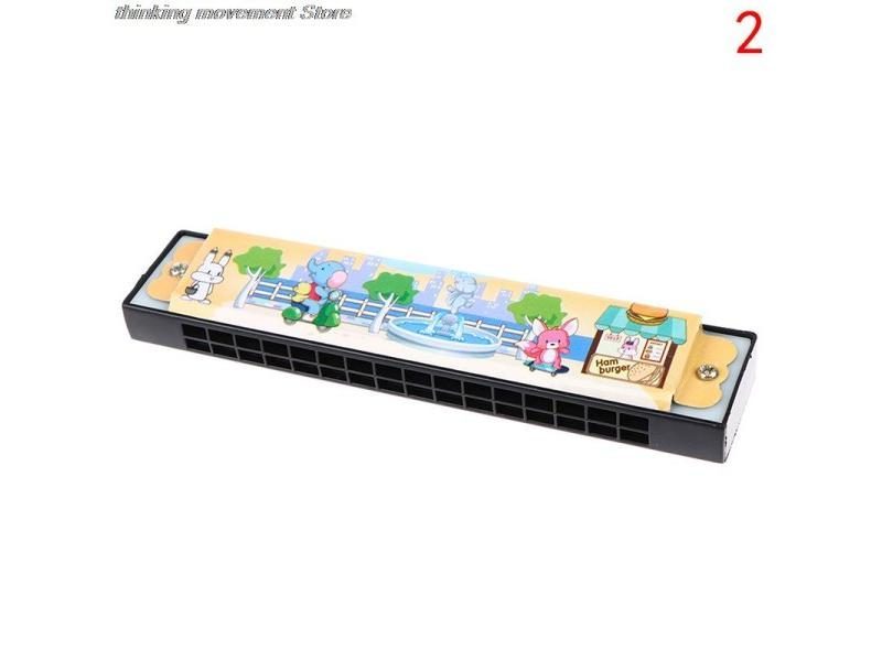 16 Holes Cute Harmonica Musical Instrument Montessori Educational Toys Cartoon Carousel 1