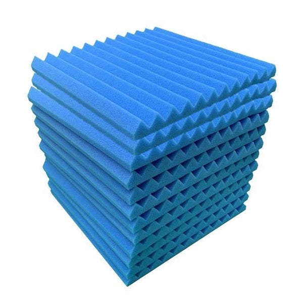 12 Acoustic Soundproof Foam Sound Absorbing Panels 30x30x2.5cm | Blue Carousel 1