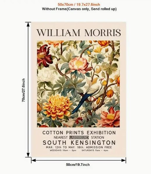 NEW William Morris Canvas Art Print - 50cm x 70cm Unframed Canvas Only Carousel 1