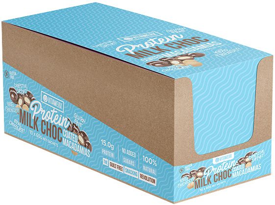 VitaWerx Protein Chocolate Coated Nuts - Macadamia (60g) x 10 Carousel 1