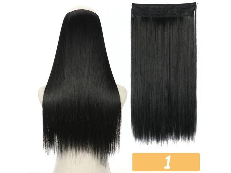 No Clip Invisible Wire Hair Extensions Straight Synthetic Clip In Heat Carousel 1