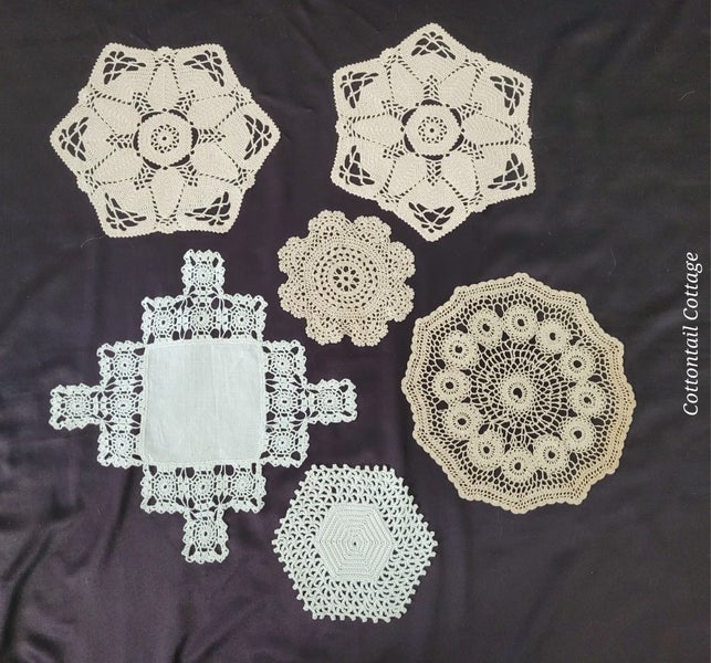 Vintage Hand Crochet Doilies x6 Carousel 2