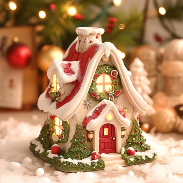 Christmas Cabin Incense Burner Christmas Village House Incense Burner Carousel 1