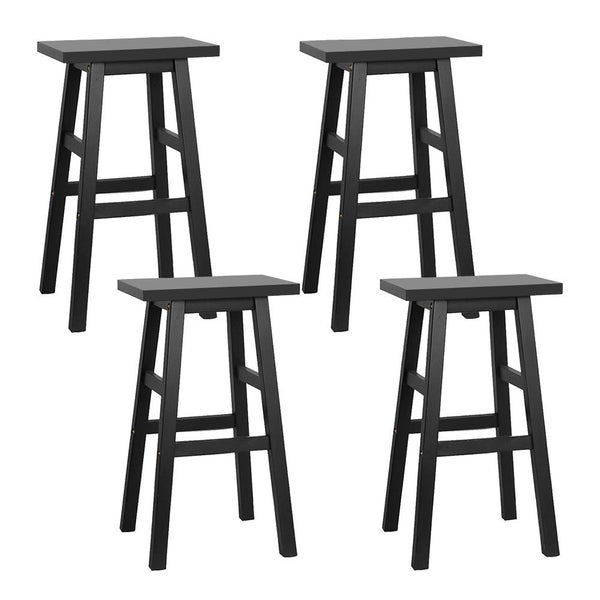 Artiss Bar Stools Kitchen Counter Stools Wooden Chairs Black x4 Carousel 1