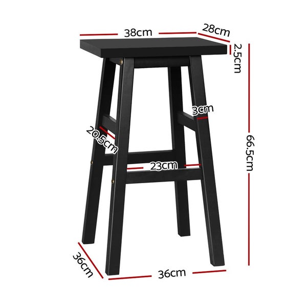 Artiss Bar Stools Kitchen Counter Stools Wooden Chairs Black x4 Carousel 2