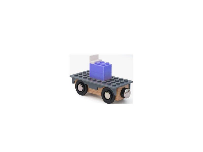 PTN Compatible Lego Trailer Wagon Thomas Compatible Wooden Kids Toy Train Car Carousel 2