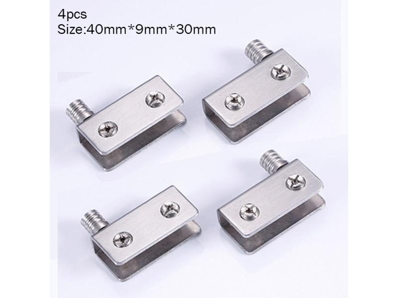 4pcs Stainless Steel Glass Hinges For 5-8mm/10-12mm Glass Door Glass Pivot Carousel 1