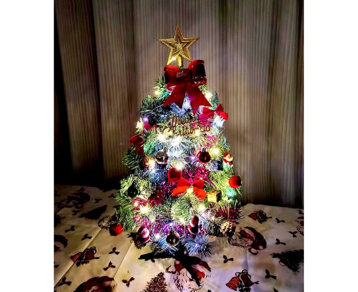 Christmas Decoration Mini Christmas Tree with Lights Set, Mini Table Christma Carousel 1