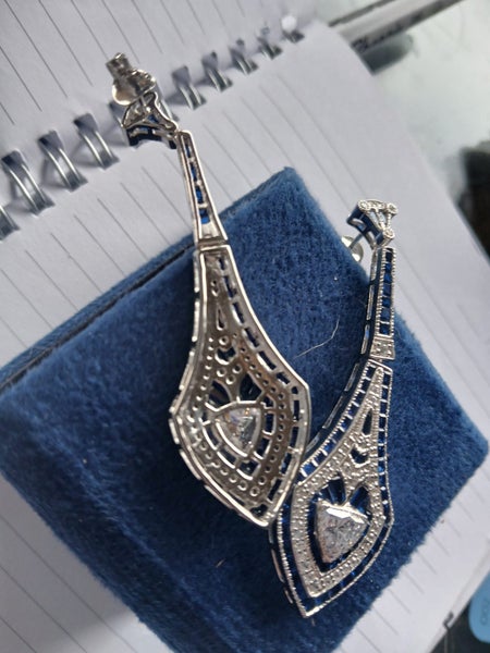 WINTER CHEER $1RES ANTIQUE INSP EARRING TRIILLON CUT63615111950594113