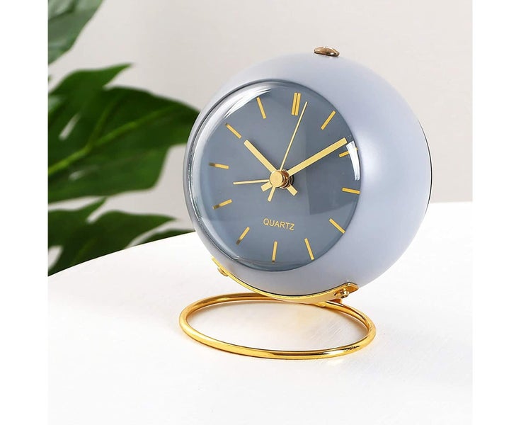 Analog Alarm Clocks,Silent Non Ticking Classic Retro Analog Cute Small Desk C Carousel 2