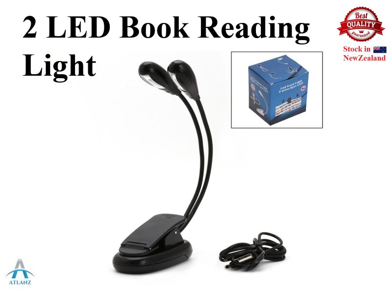 Reading Book Music Stand Light Lamp Dual Arm 2 LED Carousel 1
