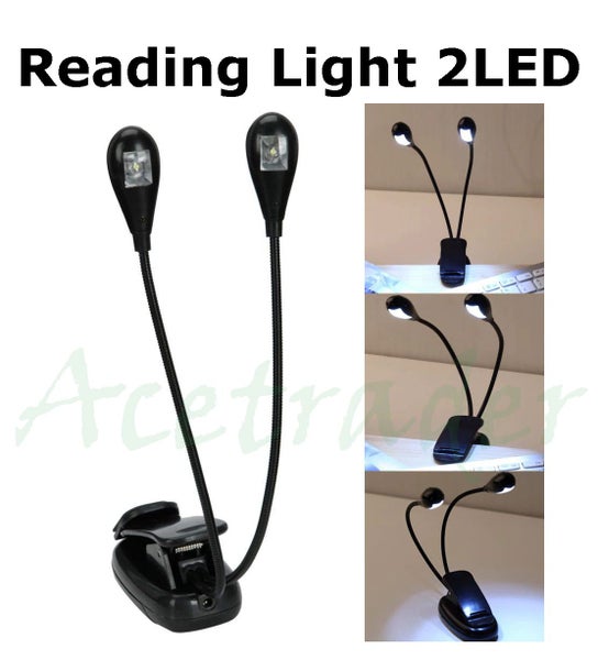Reading Book Music Stand Light Lamp Dual Arm 2 LED Carousel 1
