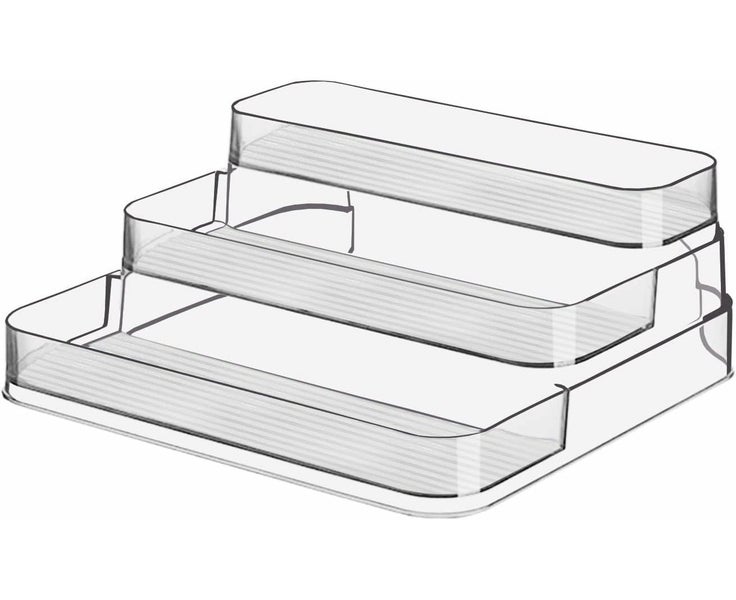 Acrylic Spice Rack, No Assembly Clear 3 Tier Condiment Bottle Shelf Vanity Or Carousel 1