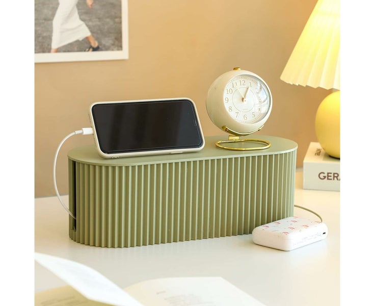 Cable Management Box, Cord Organizer Box with 10 Cable Ties, Power Strip Stor Carousel 7