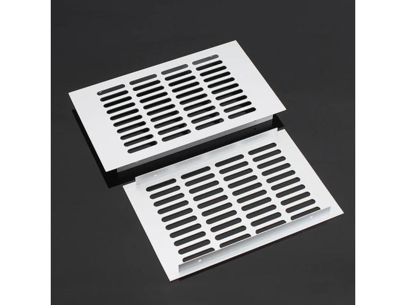 150mm Length Silver Aluminum Alloy Rectangular Air Vent Cover For Wardrobe Shoe Carousel 1