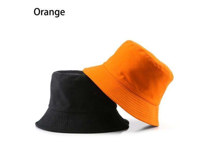 Summer New Cotton Black Solid Color Double Sided Simple Bob Hip Hop Bucket Hat Carousel 1