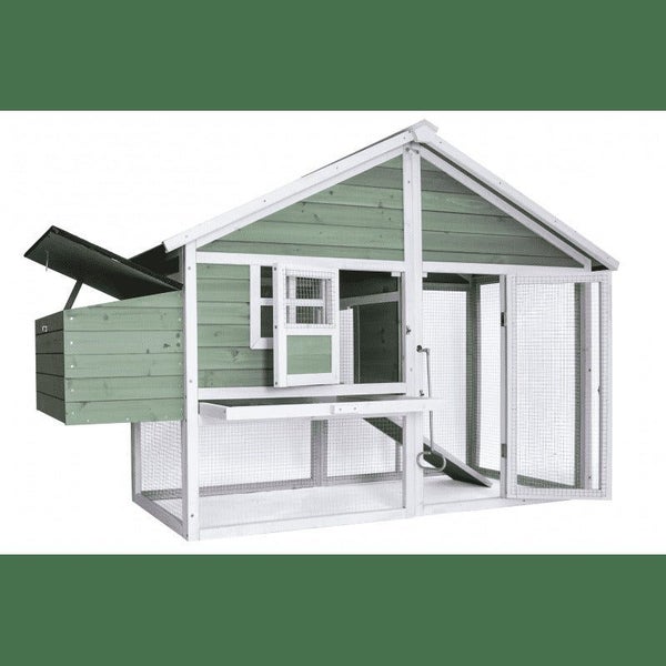 Green Large Chicken Coop Rabbit Hutch Ferret Cat Cage Hen Chook Kitten House Sm Carousel 6