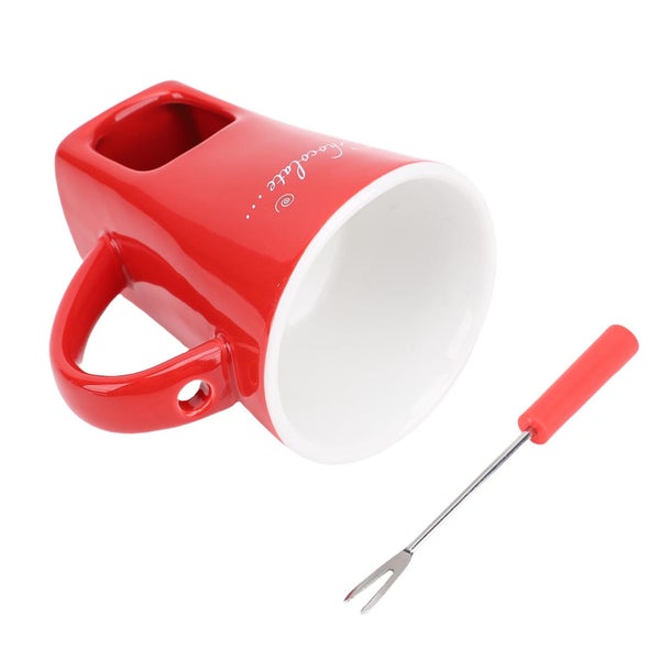 chocolate melting cup melting mug with fork Chocolate Melting Cup Ceramic Carousel 2