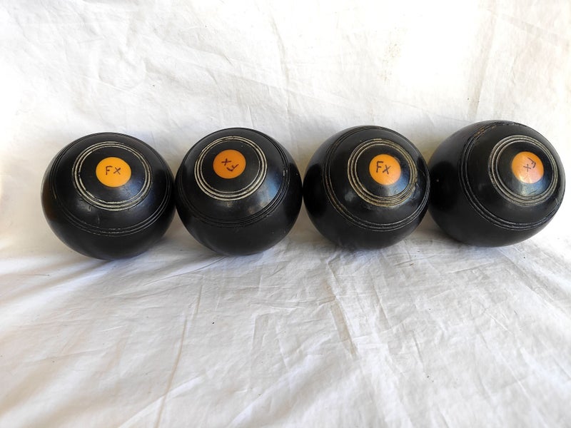 Vintage Wooden Lignum Vitae Lawn Bowls NZ Made x 4 (SKU E3) Carousel 10