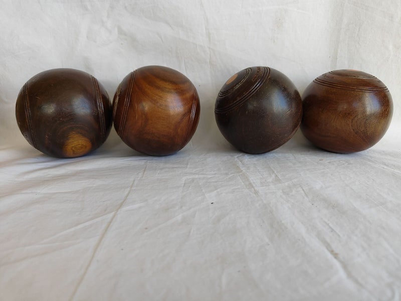 Vintage Wooden Lignum Vitae Lawn Bowls NZ Made x 4 (SKU E3) Carousel 8
