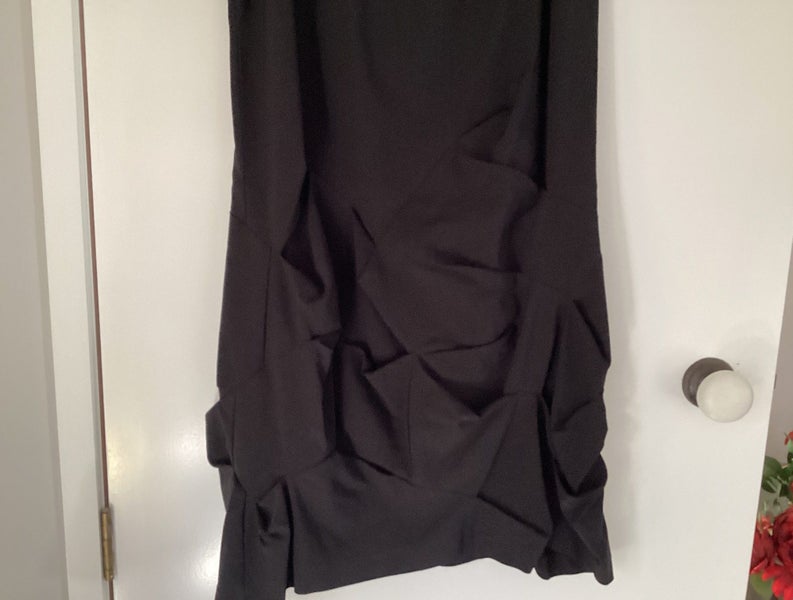 Ladies black skirt with rouched bottom Carousel 1