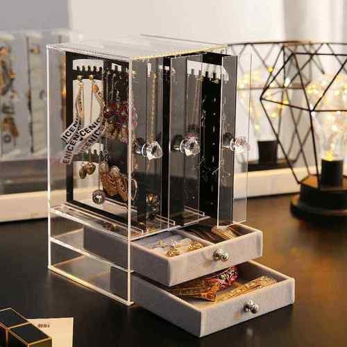 Jewellery Box Earrings Storage Box Display Stand Carousel 2