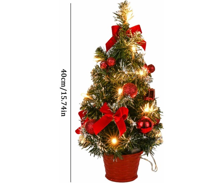 Christmas Tree Mini 16In Tabletop Christmas Tree Artificial Pinecone with Lig Carousel 2