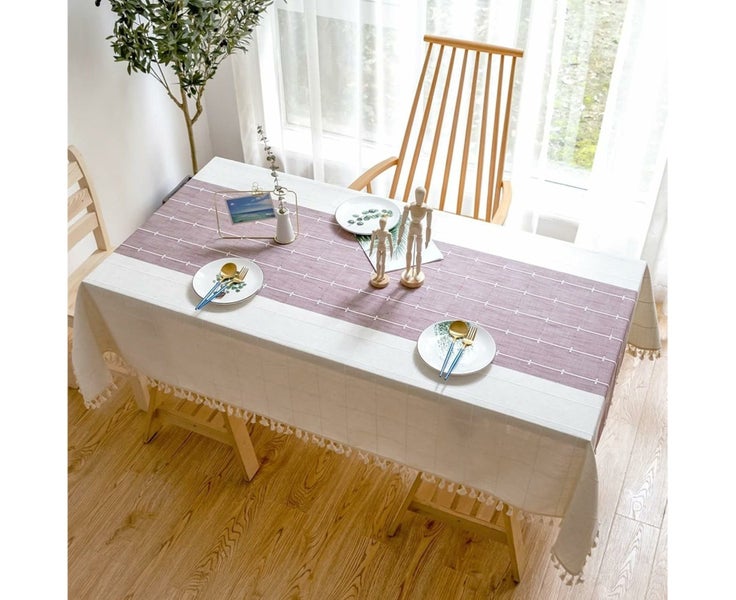 Dining Table Cloths Rectangle, Kitchen Table Cloth 44 x 66 inch Purple Plaid Carousel 1