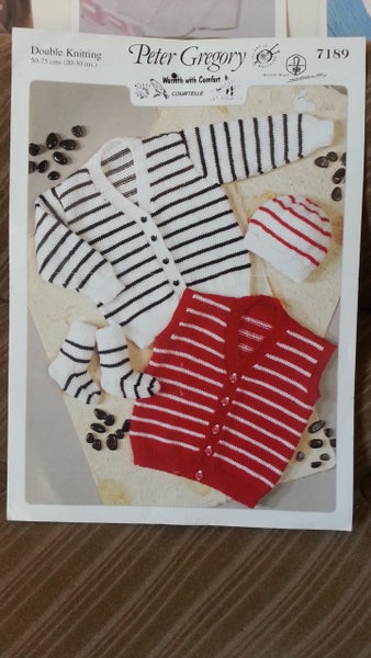 CARDI/WAISTCOAT HAT & SOCKS KNITTING PATTERN PG 7189 Carousel 1