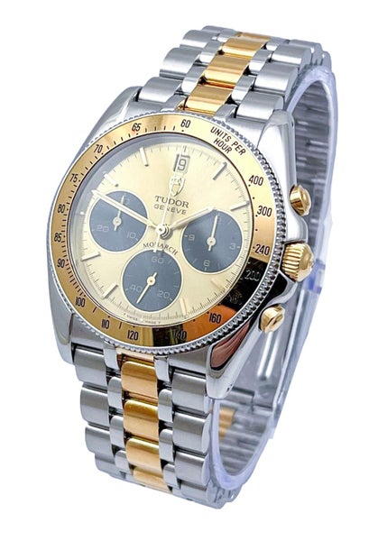 Tudor Monarch PANDA 18ct Gold & Steel Chronograph Mens Wristwatch Ref 15903 +Box63617611403778112