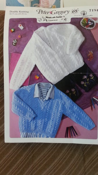 JUMPER & CARDIGAN KNITTING PATTERN PG 7194 Carousel 1