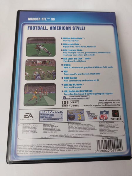 Madden NFL 99 CD-ROM Classics (PC, 1999) EA Sports Game Carousel 2
