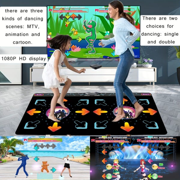 NNETM 2-Player Dance Mat Game with Motion Sensor Carousel 7