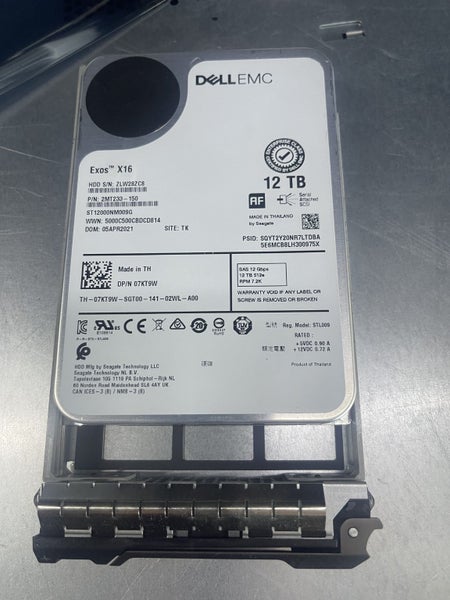 12TB HDD SAS 3.5'' DELL 7.2K 12Gbps ST12000NM009G 7KT9W 07KT9W Carousel 2