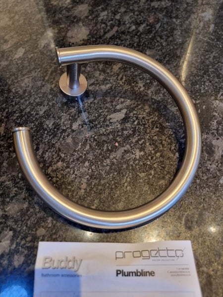 Progetto Buddy Towel Ring in brushed nickel Carousel 1