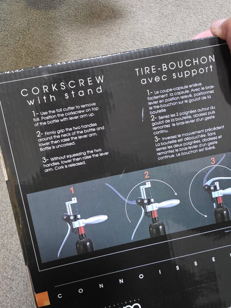 Forum Connoisseur Corkscrew with Stand – Lever-Style Wine Opener Set Carousel 3