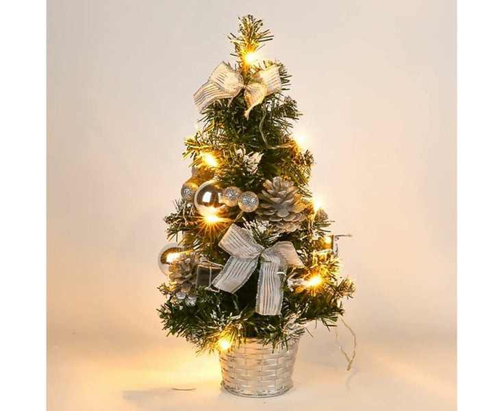 Christmas Tree Mini 16In Tabletop Christmas Tree Artificial Pinecone with Lig Carousel 1