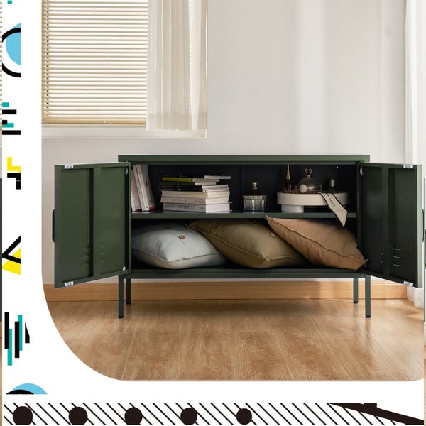 Artiss Buffet Sideboard Metal Cabinet - BASE Green Carousel 8