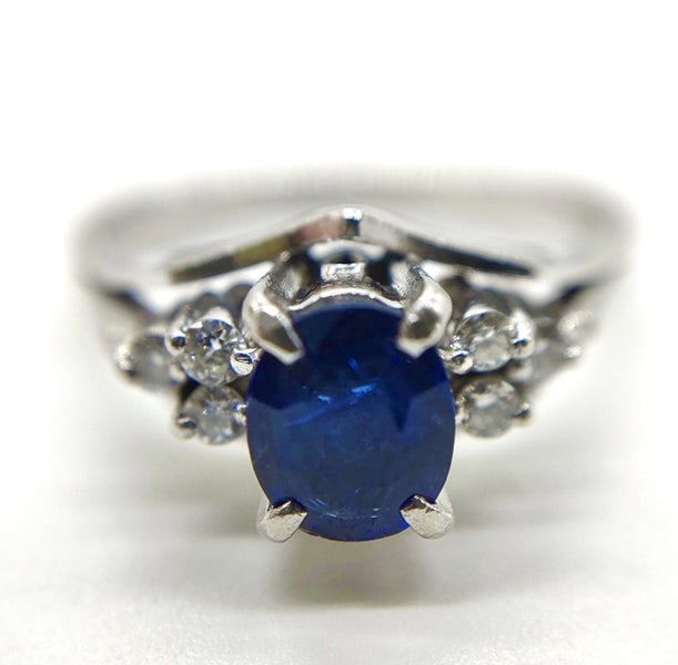 Platinum Sapphire Diamonds 1.08cts. Ring VALUED $4600 Carousel 8