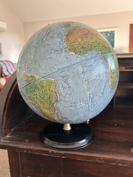 Retro Replogle Raised Relief World Globe - USSR shown Carousel 1