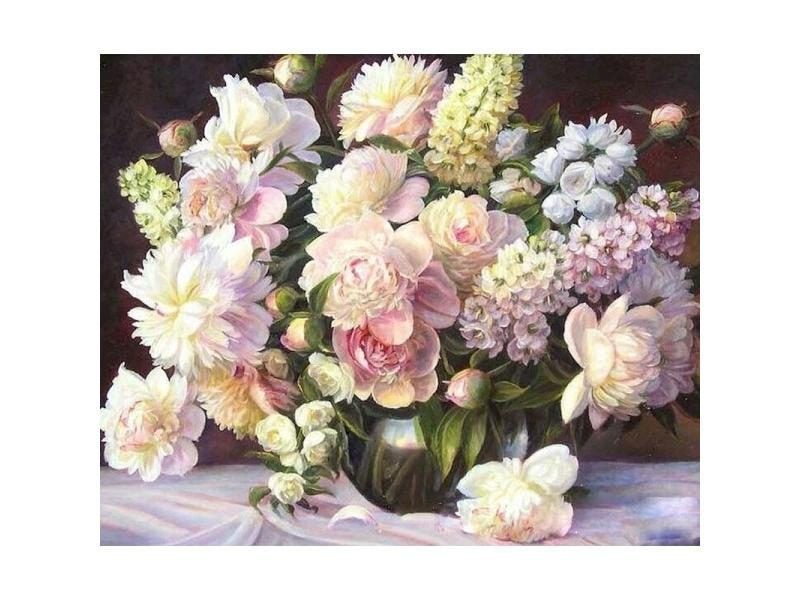 CHENISTORY Oil Painting By Number Flower Wall Art Unique Gift DIY Frame Picture Carousel 1
