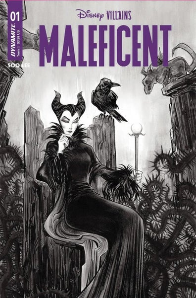 MALEFICENT Disney Villains 01 Black and white Carousel 2