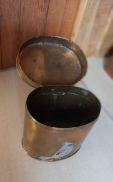 Vintage Brass Oval Box with Hinged Lid Carousel 1