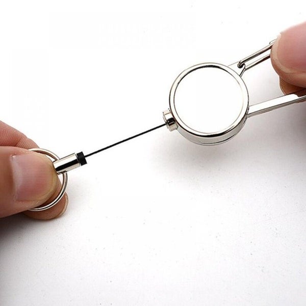Keychain Elastic Retractable Key Ring Resilience Steel Wire Rope Carousel 2