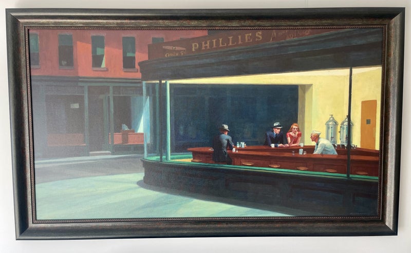 Framed Edward Hopper ‘Nighthawks’ – Oversized Giclée Print, Framed in London63617473723267111