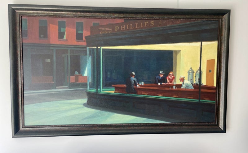 Framed Edward Hopper ‘Nighthawks’ – Oversized Giclée Print, Framed in London63617473723267112