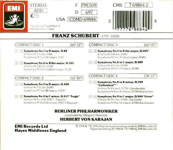 SCHUBERT: The Complete Symphonies - Berliner Philharmoniker/ Karajan Carousel 2