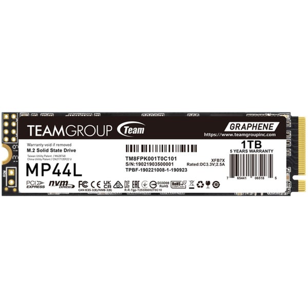 New TEAMGROUP MP44L 1TB NVMe 1.4 PCIe Gen 4x4 M.2 2280 SSD R/W 5000/4500 MB/s Carousel 1