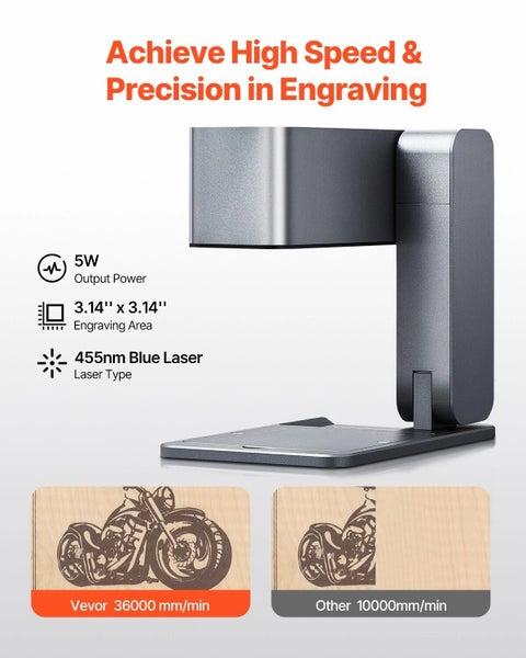 Portable Laser Engraver 600 mm/s 5W High Speed Handheld Engraving Machine Carousel 2