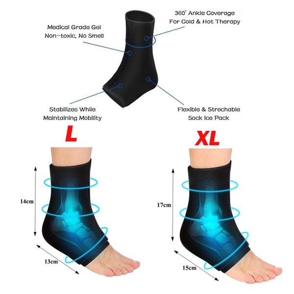 Gel Foot Ankle Ice Pack Reusable Wrap I2828BK4 Carousel 2